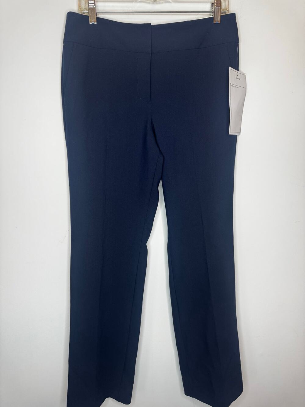 NWT Ann Taylor Factory 8 Navy Blue Dress Pants Flat Front Trousers Stretch Work